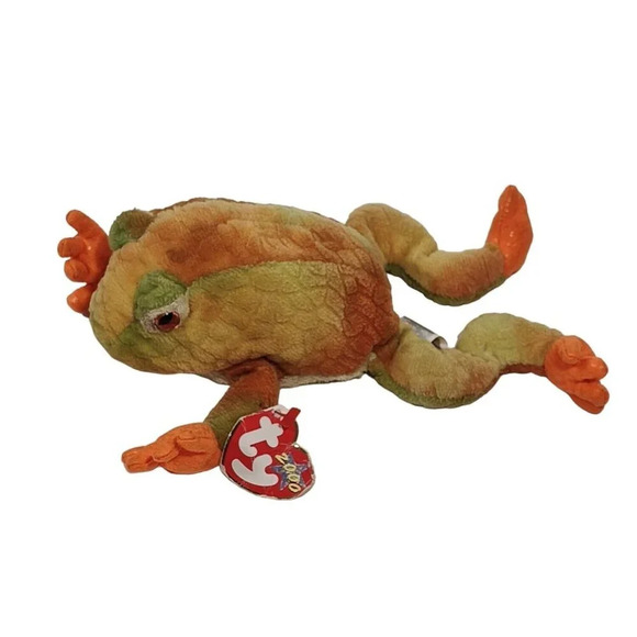 TY Beanie Baby Prince Frog 2000 Surface Washable Polyester Fiber Plush Toy 8" - Picture 7 of 9